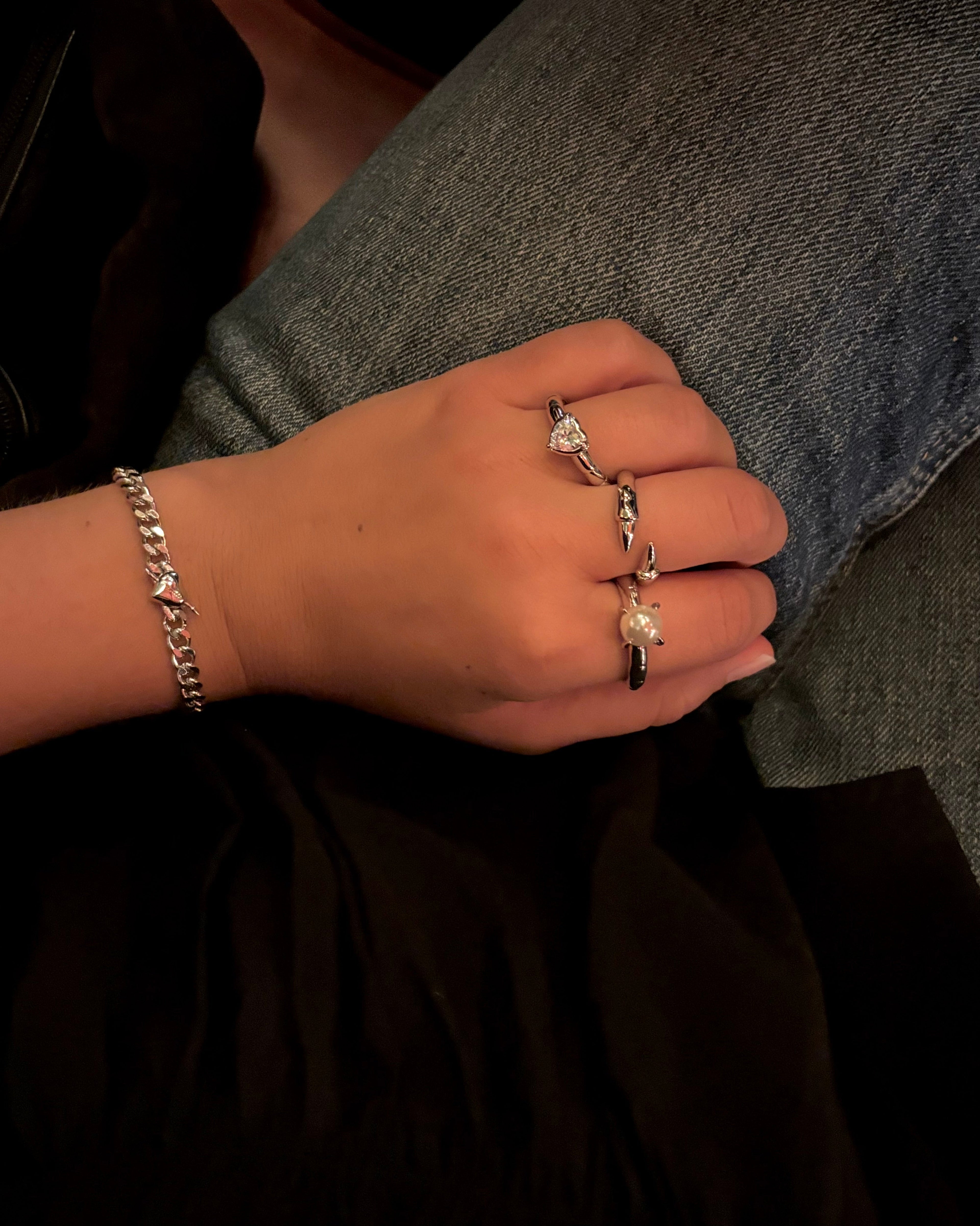 Heart Claw Stone Ring