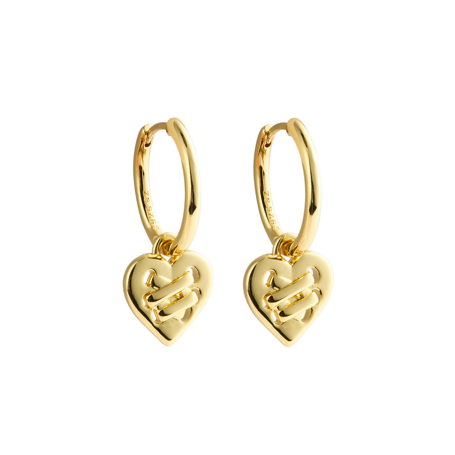 Tied Heart Hoops