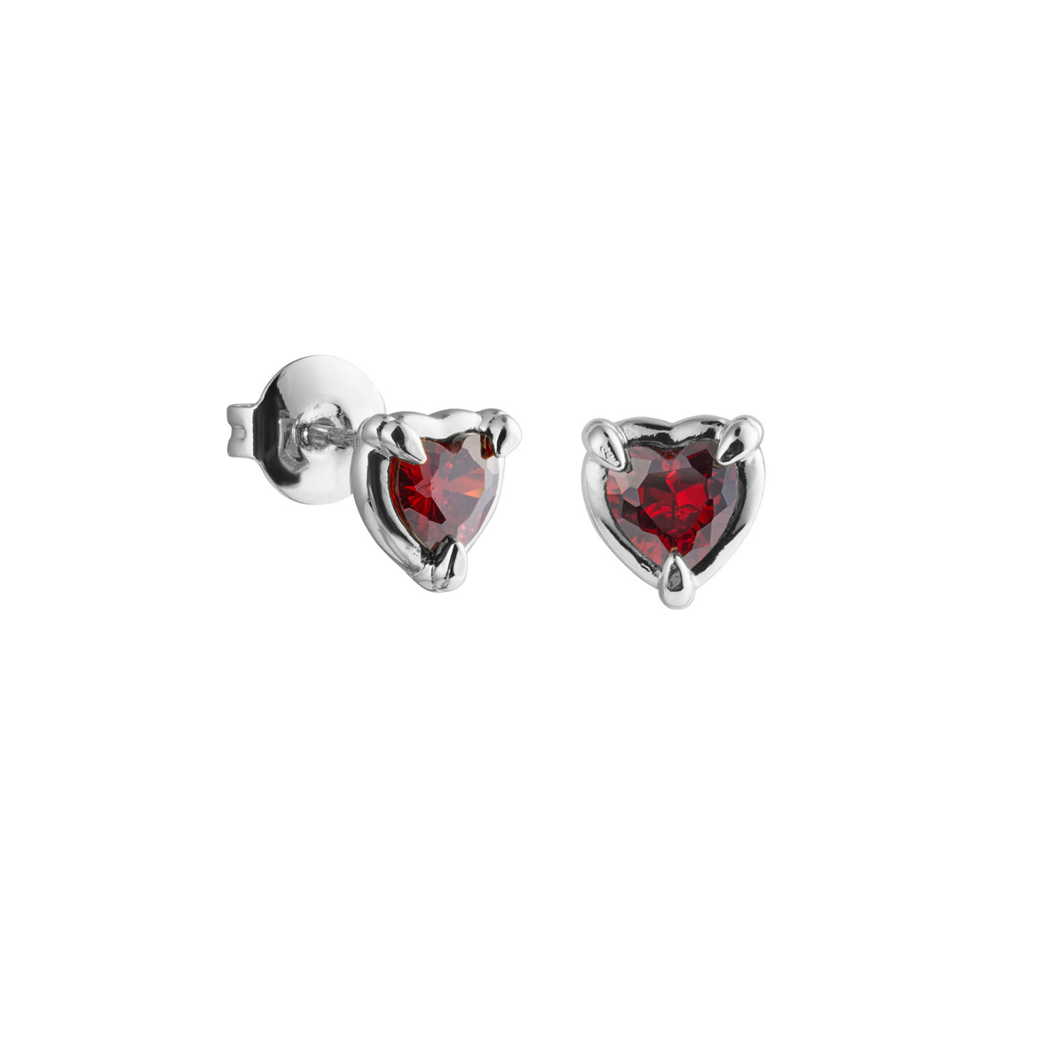 Heart Claw Stone Studs