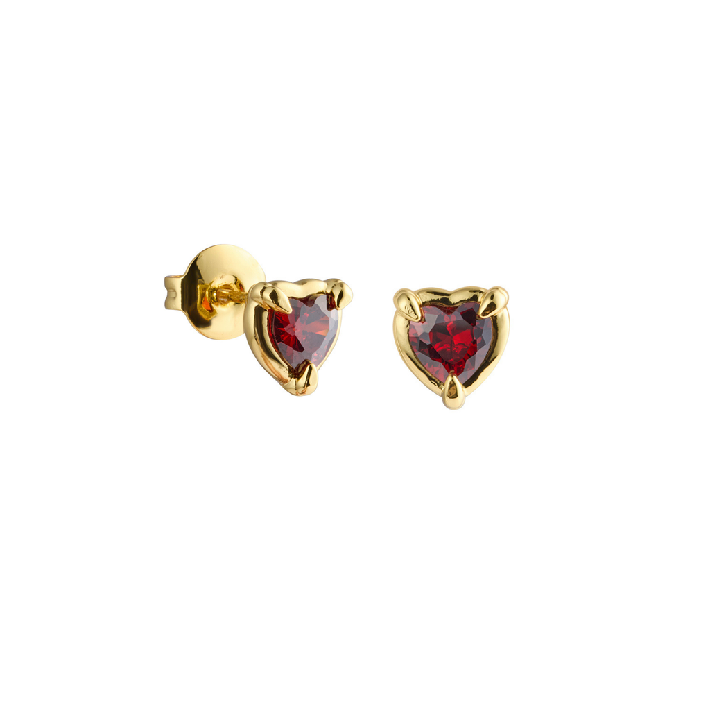 Heart Claw Stone Studs
