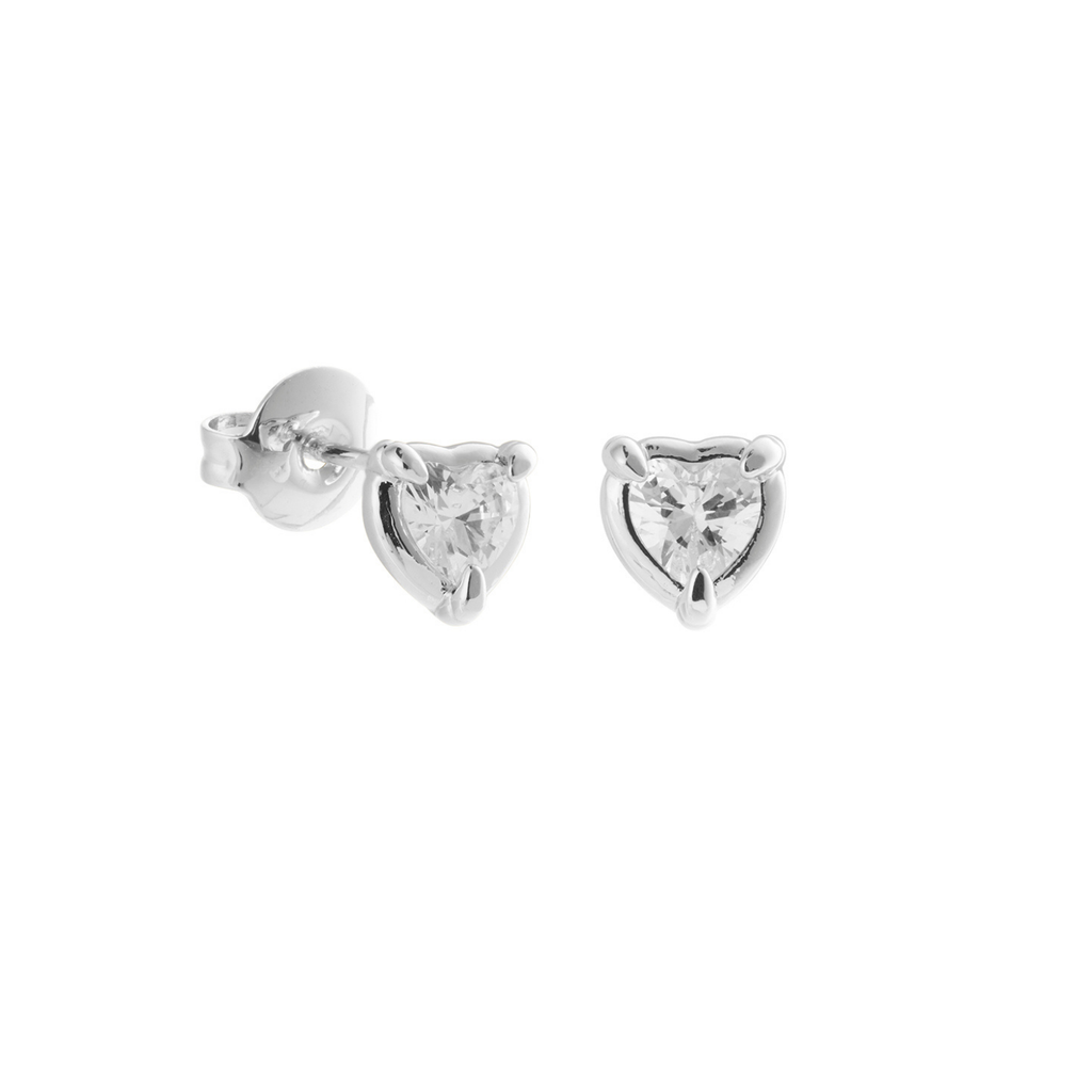 Heart Claw Stone Studs