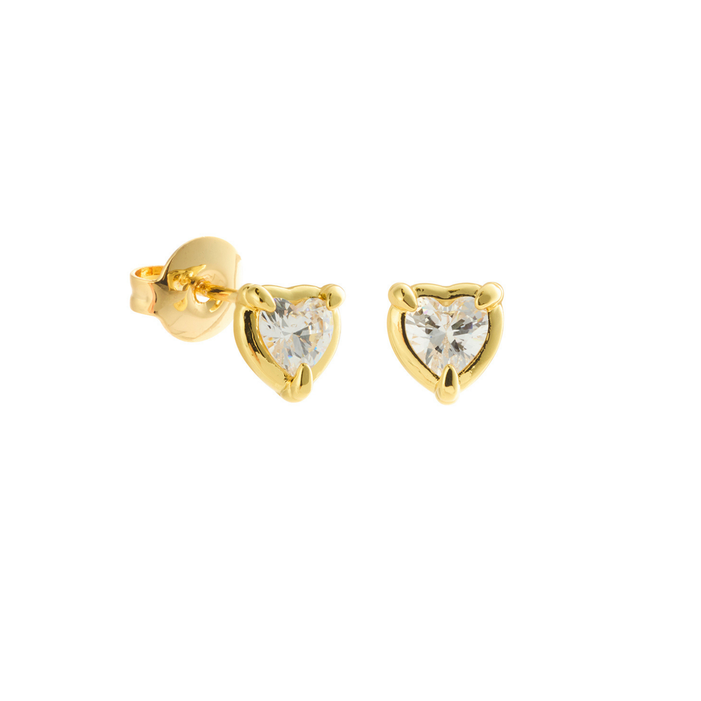 Heart Claw Stone Studs