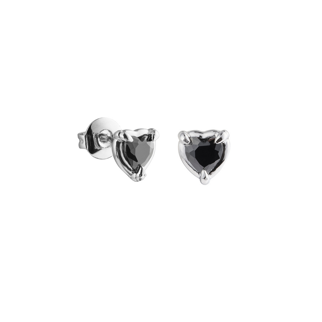 Heart Claw Stone Studs